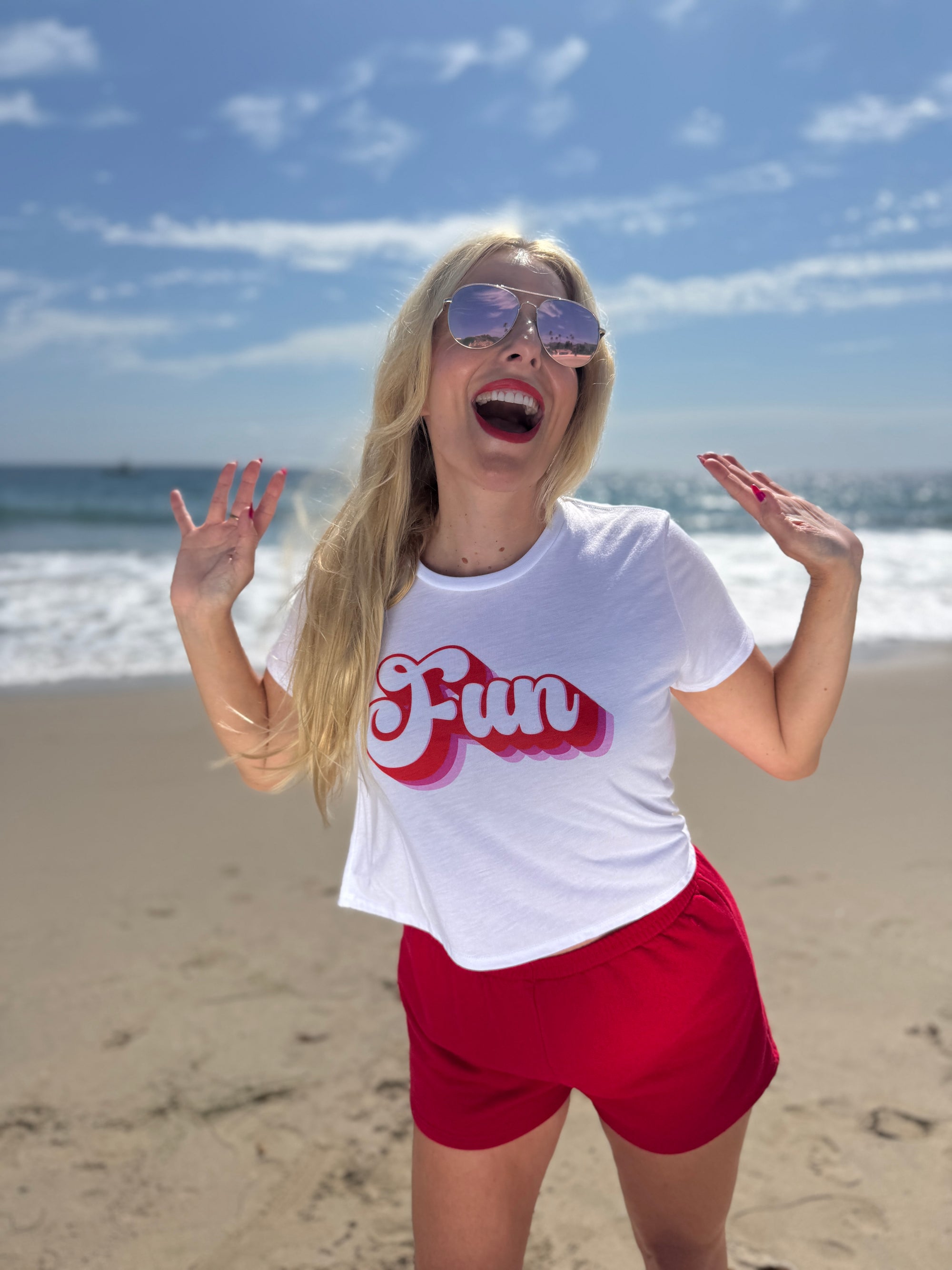 Fun Women's Flowy Cropped T-shirt